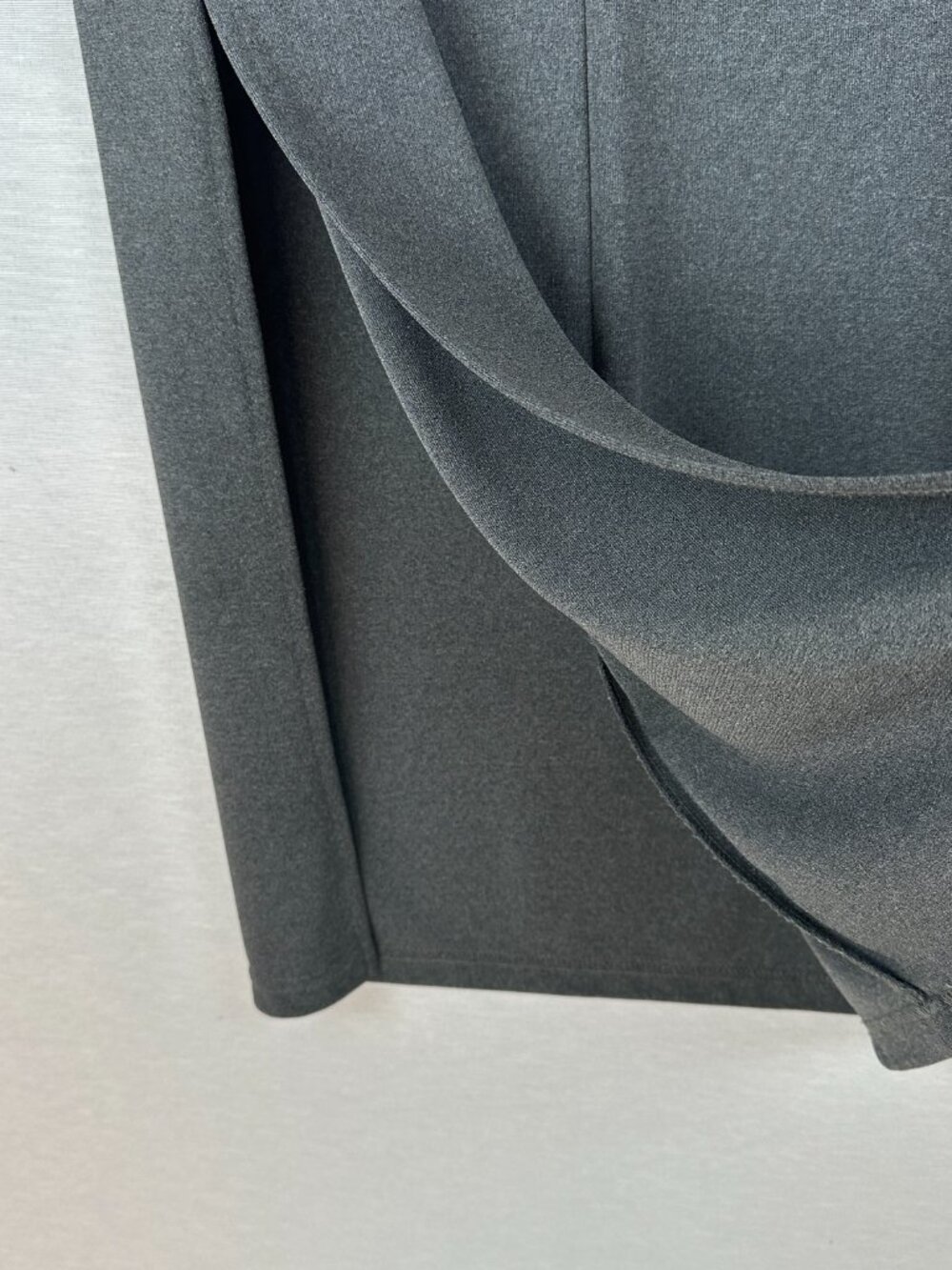 VINTAGE "IN MODA" MAXI SKIRT SOLID GREY STRAIGHT 36" LENGTH SIDES SLITS SIZE 11 - Picture 6 of 11